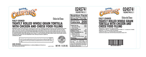 Crispitos® Chicken & Cheese Whole Grain Tortillas Fc 24574-0821