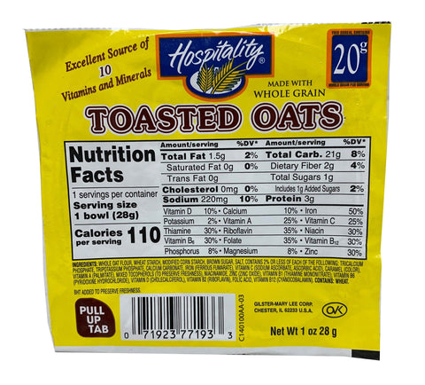 Cereal Bowl Pack Toasted Oats Whole Grain