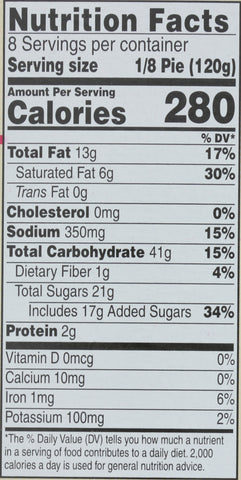 Pie Peach Lattice Thaw & Serve 8 Cut