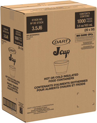 Dart CONTAINER FOAM SQUAT WHITE 3.5 OZ