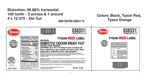 Chicken Breast Fillet Fritter Homestyle Fc 5 Oz 38331-0928