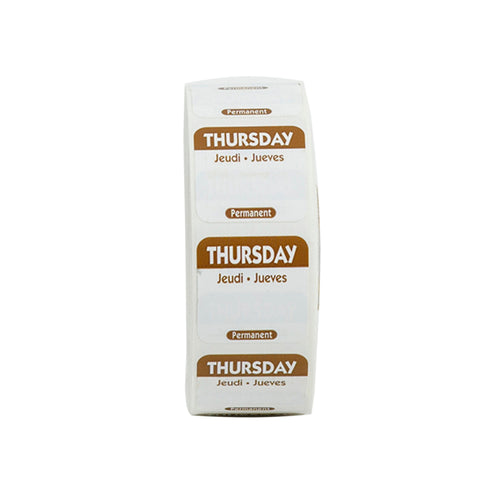 Label Food Rotation Trilingual Brown Thursday 1x1