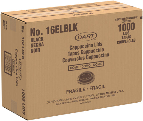 Dart High Impact Polystyrene Black Cappuccino Dome Sipper Lid Only -- 1000 per case