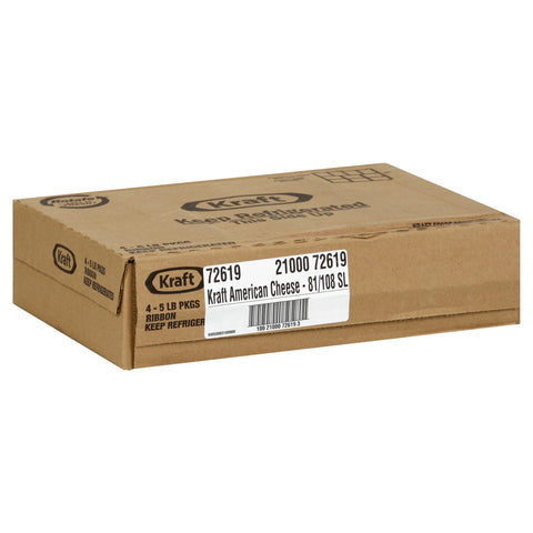 Kraft Regular American Sliced Cheese, 5 Pound -- 4 per case.