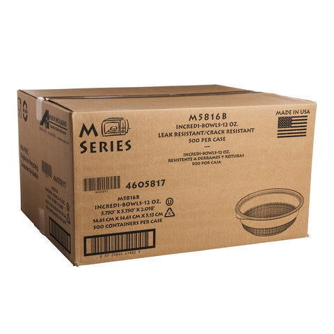 Anchor Packaging Incredi-Bowl Black Round Polypropylene Bowl, 12 Ounce Capacity -- 500 per case