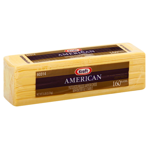 Kraft American Sliced Cheese, 5 Pound -- 4 per case.