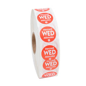 National Checking LABEL CIRCLE PERMANENT TRILINGUAL RED WEDNESDAY .75