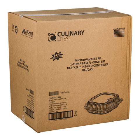 Container Plastic 1-compartment Base/1-comp Lid Cl9101 Hinged Clamshell 10.5x9.5