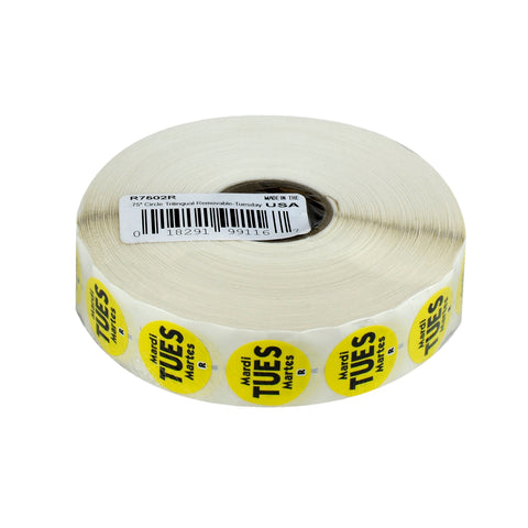 R7502r Tuesday Circle Label