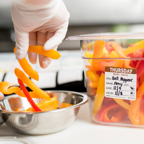 DateIt™ LABEL TRILINGUAL ITEM/DATE/USE BY REMOVABLE BROWN THURSDAY 2X2