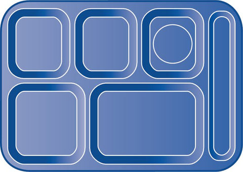 Carlisle TRAY SERVING LEFT-HAND 6-COMPARTMENT SLATE BLUE 10X14