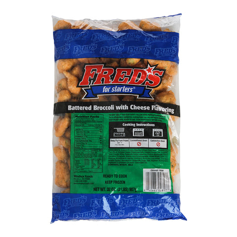 Windsor Freds Tempura Battered Cheese Broccoli Floret, 2 Pound -- 6 per case.