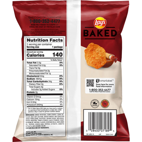 Chip Potato Oven Baked Potato Crisps Bbq Large Single Serve Sensible