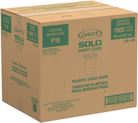 Solo® CUP POLYSTYRENE TRANSLUCENT COLD PARTY CUP 16 OZ
