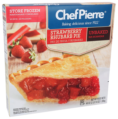 Pie Strawberry Rhubarb Fruit Traditional Unbaked 10