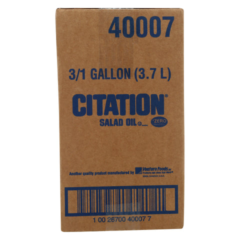 Citation Soybean Salad Oil -- 3 Case 1 Gallon