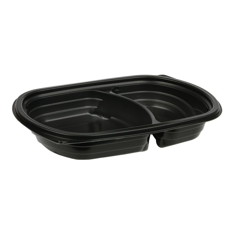 Anchor Packaging MicroRaves Black Polypropylene 2-Compartment Container, 8.79 x 6.35 x 1.56 inch -- 252 per case