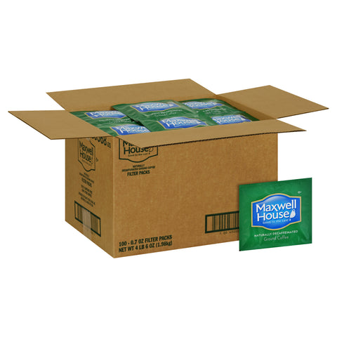 Maxwell House Decaffeinated Coffee - 0.7 oz. In Room filterpack, 100 packs per case