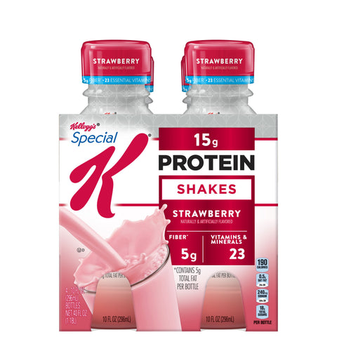 Kelloggs Special K Strawberry Protein Liquid Shake, 10 Fluid Ounce -- 12 per case.