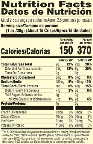 Pringles Grab and Go Salt and Vinegar Crisps, 2.5 Ounce -- 12 per case.