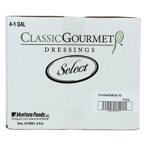 Ventura Foods Classic Gourmet Select Creamy Garlic Italian Salad Dressing, 4 Gallon.