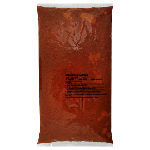 Chef Francisco Frozen Chuckwagon Chili with Beans - 8 lb. bag, 6 per case
