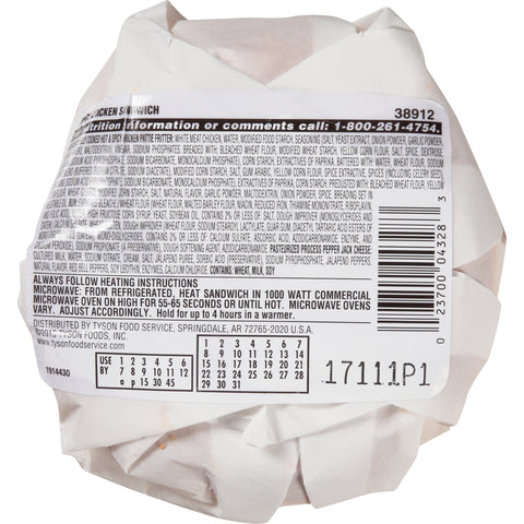 Tyson® SANDWICH CHICKEN SPICY H&S 5.6 OZ 10000038912