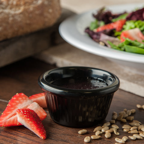 Carlisle RAMEKIN FLUTED MELAMINE PLASTIC BLACK 2 OZ