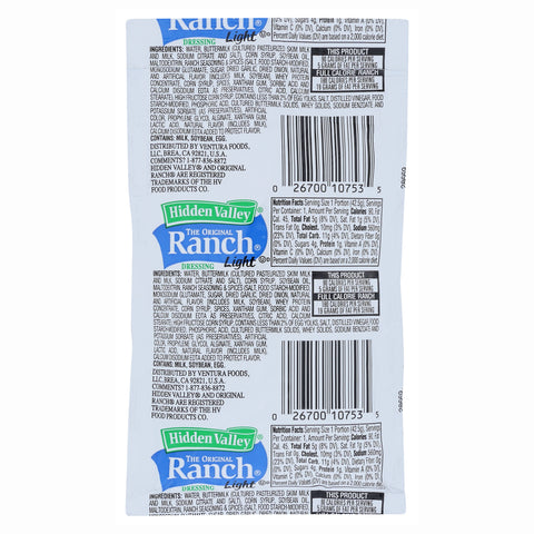 Hidden Valley® DRESSING RANCH LIGHT ORIGINAL SINGLE SERVE PACKET