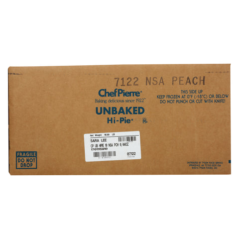 Sara Lee Chef Pierre Peach High Pie, 44 Ounce -- 6 per case.