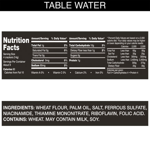 Cracker Keebler Carrs Table Water Bite Size 12 Case 4.25 Ounce