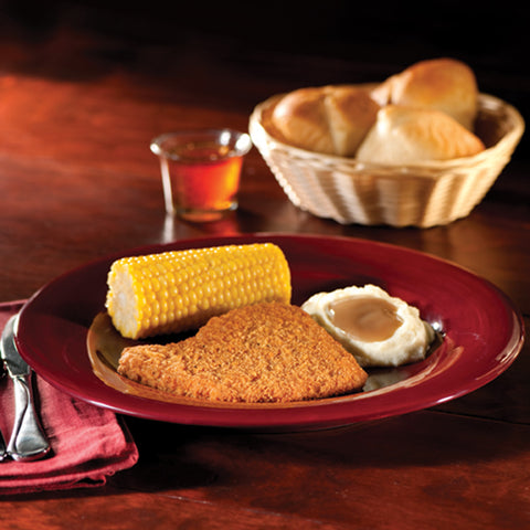 Advance Food Breaded Pork Patties, 3.2 Ounce -- 50 per case.