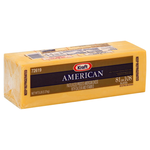 Cheese American Processed Sliced 81-108 Ct
