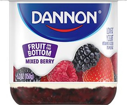 Dannon Fruit on the Bottom Mixed Berry Low Fat Yogurt, 5.3 ounce -- 12 per case