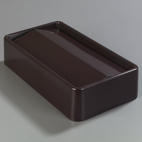Carlisle CONTAINER WASTE TRIMLINE™ RECTANGLE SWING TOP DARK BROWN 15&23 GAL