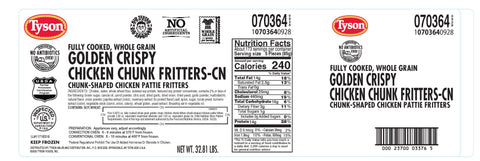 Tyson® CHICKEN NUGGET BREADED WHOLE GRAIN GOLDEN CRISPY