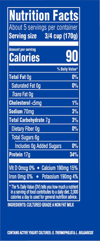 Yogurt Greek Plain Non Fat
